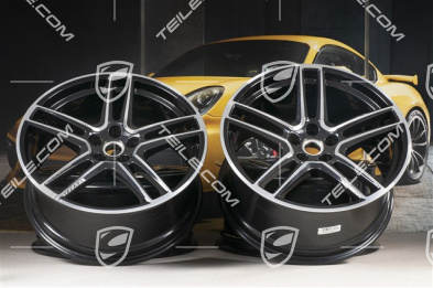 20-inch alloy wheel "Macan Turbo", 9J x 20 ET26 + 10J x 20 ET19, BORBET, Jet Black Met.